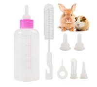 Kit de biberons d'allaitement pour chiots - PP standard 60 ml 10,5 x 4 x 4 cm - Système d'alimentation pour animaux de compagnie avec pointes souples - Aide au sevrage des nouveau-nés - Sauvetage