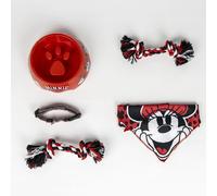 Kit de bienvenue pour chien Disney Minnie Mouse - 5 pièces avec gamelle, collier & accessoires