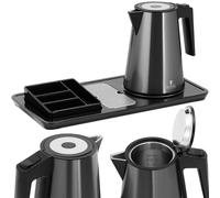 Kit de bienvenue pour hôtel : Bouilloire électrique 1,2 L 1800 W avec plateau, n