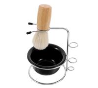 Kit de Blaireau de Rasage Homme avec Support et Bol, Nylon | Usage Humide pour Voyages D'affaires, Mousse Facile, Expérience Confortable, Nettoyage des Pores, Ensemble Complet