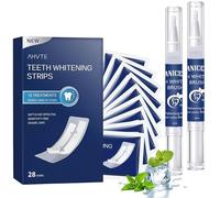 Kit de Blanchiment des Dents:2 Pièces Stylos De Blanchiment Dentaire,Bande Blanchiment Dentaire 28 Bandes,Portable & Facile à Utiliser,Pour Blanchiment Progressif des dent