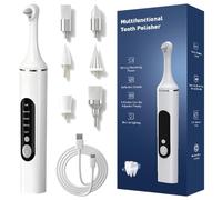 Kit de blanchiment des dents, détartreur avec 5 têtes, polisseuse avec 5 modes pour le nettoyage des dents et le blanchiment des dents, pour polir après le nettoyage des dents