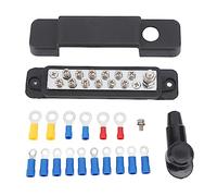 Kit de bloc de distribution d'alimentation étanche à 12 bornes, barre omnibus noire pour véhicules, camions, VTT, quad, tracteurs et yachts, avec couvercle isolant et construction