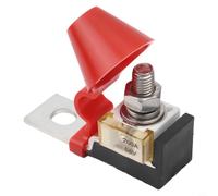 Kit de bloc fusible robuste 60 A à 300 A avec capuchon isolant rouge pour voiture, bateau, camping-car, solaire pour système de protection de circuit CC de batterie, noir argenté (200 A)