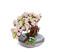 Kit de Blocs de bonsaï pour Plantes Grasses, Mini bonsaï en Fleur de Cerisier, Collection botanique, Jouets de Construction pour Adultes(Sakura Tree 426 pièces)