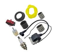 Kit de Bobine d'allumage avec Interrupteur d'arrêt Compatible avec Les tronçonneuses 55, 51, 268, 272 et 254, Comprenant Filtre à Carburant, Conduite, Piston, Embrayage et roulement à Aiguilles.