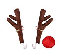 Kit de bois de voiture de Noël - bois de cerf de vacances décoratifs avec nez, ornement automobile saisonnier | Amour de voiture en peluche décorative, fenêtre de véhicule universel et accessoire de g