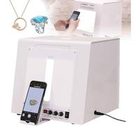 Kit de boîte à lumière pour photographie de bijoux avec plateau rotatif à intensité variable - Boîte à lumière professionnelle pour de superbes images de bijoux à 360°