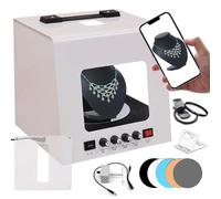 Kit De Boîte à Lumière Professionnelle Pour Bijoux, 20/30 Cm, Studio Photo, Boîte à Lumière, Intensité Variable, Rotation électrique à 360°, Avec 4 Lumières, Pour Bijoux Et Petits Objets Small