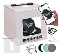 Kit de boîte à lumière Professionnelle pour la Photographie de Bijoux | Softbox Mini Studio Photo Avec Rotation Électrique À 360°, 4 Éclairages D'appoint À Luminosité Réglable 3000-5500 K(TB30)