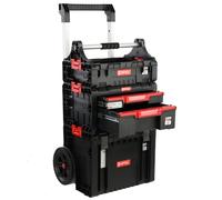 Kit de Boîte à Outils sur Roulettes Double Tiroir Boîte avec Poignée Kit Modulaire H 115cm Garage Atelier PRO