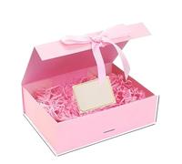 Kit de boîte cadeau magnétique - Noir/rose - Boîte pliante - Cadeau de Saint-Valentin (rose, 33 cm)