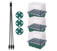Kit De Boîte De Culture De Jardinage, Plateau De Démarrage De Graines, Lumière De Croissance Led, Plante De Jardin, Fleur Succulente, Pot De Germination Respirant, 6/12 Cellules.3sets 12 Cell