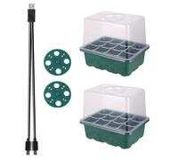 Kit De Boîte De Culture De Jardinage, Plateau De Démarrage De Graines, Lumière De Croissance Led, Plante De Jardin, Fleur Succulente, Pot De Germination Respirant, 6/12 Cellules.2sets 12 Cell