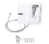 Kit de boîte de Douche extérieure RV pour Accessoires Pop-up, Douche à Double Valve Chaude et Froide avec Tuyau de 1,5 m et Robinet de Douche extérieur en Acier Inoxydable