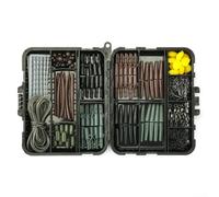Kit de boîte de pêche à la carpe facile à utiliser, 173 pièces, bas de ligne, boutons-pression pivotants, bas de ligne d'hélicoptère