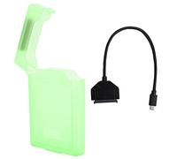 Kit de boîtier de Protection Adaptateur pour Disque Dur SATA Type C USB 3.0 2,5 Pouces HDD SSD, boîtier Universel pour Disque Dur de 7 à 12,5 mm avec UASP, Vitesse de 6 Gbps et (Verte)