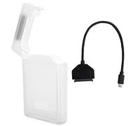 Kit de boîtier de protection d'adaptateur de disque dur SATA Type C USB3.0 2,5 pouces HDD SSD accessoire pour ordinateur portable haute vitesse 6 Gbit/s Plug and Play avec (Blanche)