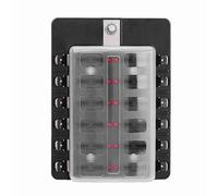 Kit de boîtier porte-fusibles à lame 12 voies avec indicateur LED, bloc de fusibles standard ATO/ATC pour voiture, bateau et camion, comprenant des fusibles, des bornes, des