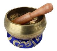Kit de bol chantant tibétain avec coussin et maillet - Diam 10 cm - Bleu foncé - Vivezen