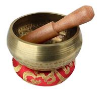 Kit de bol chantant tibétain avec coussin et maillet - Diam 10 cm - Rouge - Vivezen