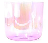 Kit de bols chantants en cristal, 6 pouces Quartz Clear Pink, bol d'alchimie de lumière cosmique 432 Hz avec maillet, pour la méditation yoga, la guérison du son, (A Note)