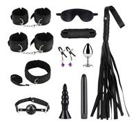 Kit de Bondage BDSM 12 Pièces Qoosea pour Couples - Set de Restraint Adjustable avec Menottes, Entraves pour Pieds, Collier, Bandeau, Bâillon & Accessoires pour Jeux Érotiques - Sex Toys Adultes