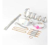 Kit De Bondage Bdsms Set Accessoires Hard Kit Sexuel Adulte Couple Soft Kits Sm Bondaged Et Ensemble Menottes Adult Femme Fouet Pour Attache Sex Bdsm Sexes Poignet Menotte Retenue,White