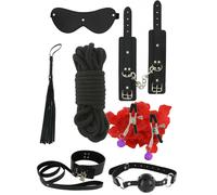 Kit de bondage contraignant ensemble menottes collier avec laisse morsure...