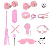 Kit de Bondage Oziral Kit BDSM 13PCS Accessoire Bondage pour Couples Rose