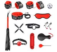 Kit de Bondage Oziral Kit BDSM 13PCS Accessoire Bondage pour Couples Rouge