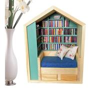 Kit de booknook miniature - Tiny Bookstore World, bateau en bois 3D | fait à la main avec la conception de la bibliothèque, décoration créative pour le bureau de la chambre à coucher du salon