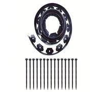 Kit de bordure de paysage, bordure de pelouse en plastique robuste de 5 mètres, hauteur de 5 cm, avec 15 vis, sans creusage, pour paysagement, pelouses, bordures de jardin et séparateurs de route. ver