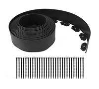 Kit de Bordure de Paysage sans dig | Bordeau de Jardin PE de 12 Pouces de Haut avec 30 enjeux | Pelouse, Parterre de Fleurs et Bordure de l'herbe de Cour | Installation Facile, (Black)