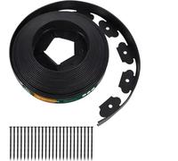 Kit de Bordure Jardin sans Creuser 5 m, pelouse en Plastique Noir cm Haut avec 15 piquets d'ancrage for Jardins Fleuris pour Le Jardin
