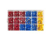 Kit de bornes à connexion rapide, 280/480/720/1200/1500 pièces, fourchette/anneau/cosses pressées à froid for systèmes de câblage cc basse tension(1200pcs)