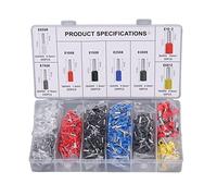 Kit de Bornes de Virole 1200 Pièces, Ensemble de Sertissage de Fil Multifonction, Kit D'assortiment de Bornes de Tubes en Cuivre avec Boîte de Rangement, pour Usage Automobile et