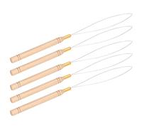 Kit de Boucle D'Aiguille D'Extension de Cheveux, Poignée de Hêtre Antidérapant, Outils de Tufting pour Création de Tapis et Tapisseries, 5 Pièces, Outils de Broderie Créative pour Artisanat Textile et