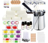 Kit De Bougies Parfumées,Fabrication de Bougies Maison,Pot de Fusion,Huiles Parfumées,Boîtes à Bougies,Mèches,Cire Colorante