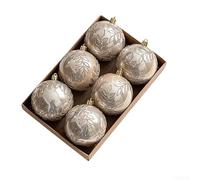 Kit de boules de décoration de sapin de Noël de 8 cm à suspendre pour les fêtes de fin d'année, convient pour une table de fête et une décoration intérieure en plastique (doré)