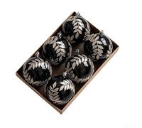 Kit de boules de Noël de 8 cm en plastique à suspendre pour décoration d'arbre pour améliorer les vacances dans les maisons et les espaces de rassemblement (noir)