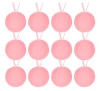 Kit de boules de Noël en peluche avec 12 boules à suspendre pour décoration d'arbre et de table, pour améliorer l'atmosphère des vacances dans différents lieux (rose)