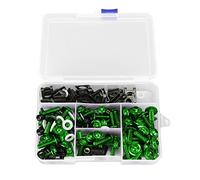 Kit de Boulon de camerage de Moto coloré M5 M6 Vis de Pare-Brise de Moto GSXR600 GSXR750 Remplacement de Ninja 250 300 CBR1000RR VFR800 Boulons décoratifs (Vert)
