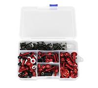 Kit de Boulon de camerage de Moto coloré M5 M6 Vis de Pare-Brise de Moto GSXR600 GSXR750 Remplacement de Ninja 250 300 CBR1000RR VFR800 Boulons décoratifs (Rouge)