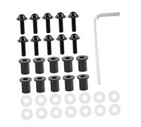 Kit de Boulon de Pare-Brise de Moto Kit d'installation en Acier Inoxydable de Pare-Brise vis Noires rondelles d'écrous pour Pare-Brise Remplacement(Noir)