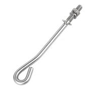 Kit de boulons d'ancrage en L et 9 acier inoxydable 304, vis encastrées type J avec écrous rondelles for grue à tour(M10*200 [1 set])