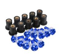 Kit de boulons de carénage 10Pièces 5mm Pare-brise Boulons Déflecteurs De Vent Kits Pour XJ6 YZF R1 R3 R25 R6 FJR1300 XT600 TDM 850 900 Pour Tmax 530(BLEU)