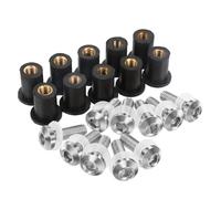 Kit de boulons de carénage 10Pièces 5mm Pare-brise Boulons Déflecteurs De Vent Kits Pour XJ6 YZF R1 R3 R25 R6 FJR1300 XT600 TDM 850 900 Pour Tmax 530(ARGENT)