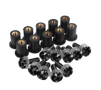 Kit de boulons de carénage 10Pièces 5mm Pare-brise Boulons Déflecteurs De Vent Kits Pour XJ6 YZF R1 R3 R25 R6 FJR1300 XT600 TDM 850 900 Pour Tmax 530(Noir)