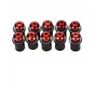 Kit de boulons de carénage 10Pièces M5 Carénage Pare-brise Vis Boulon Kit Boulon D’écrou De Montage De Pare-brise Pour YZF R15 R25 R125 R1 600R R1M R1S YZF600R LS(10 pieces Red)